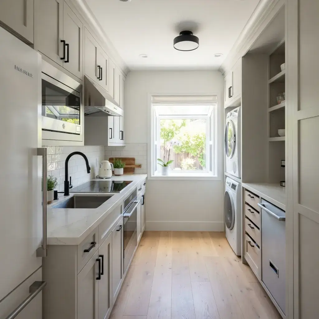 Small galley kitchen remodel with custom cabinetry in Los Altos, CA